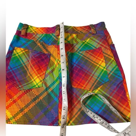 Bruce Glen Womens Prism Colorful Mini Denim Skirt Funky Size EUR 25 - Picture 5 of 6